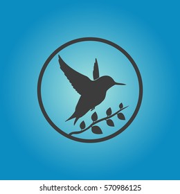Bird icon. Flat vector illustration in black on white background. EPS 10
