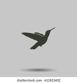 Bird icon. Flat vector illustration in black on white background.