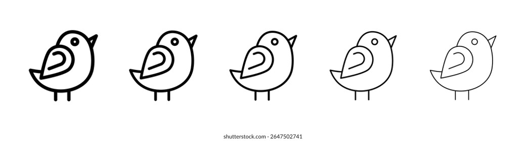 Bird icon graphic set. trendy stroke line style