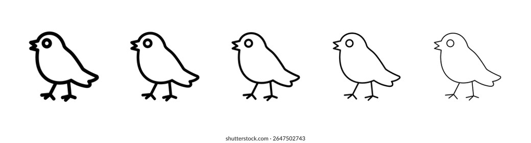 Bird icon graphic set. trendy stroke line style