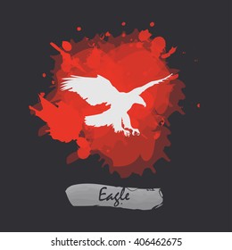 Bird icon hand drawn watercolor splash 