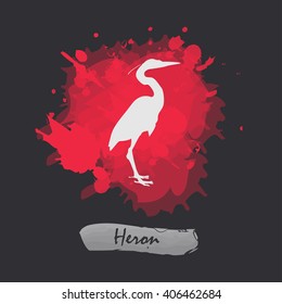Bird icon hand drawn watercolor splash 