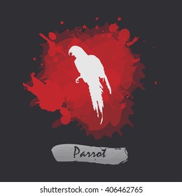 Bird icon hand drawn watercolor splash 