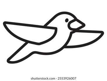 Bird icon. Illustration in outline and vector format. 