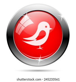 Bird icon. Internet button on white background. 