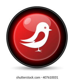 Bird icon. Internet button on white background. EPS10 vector
