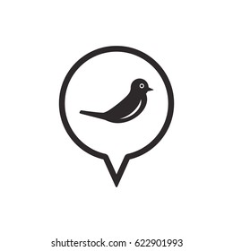 Bird icon, isolated. Flat design.