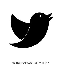 Bird icon isolated, flat sign - vector
