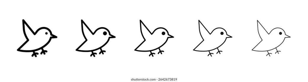bird icon isolated vector on white background set