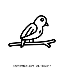 Bird Icon. Line Art Style Design Isolated On White Background