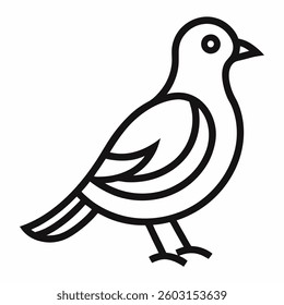bird icon line art vector on white background