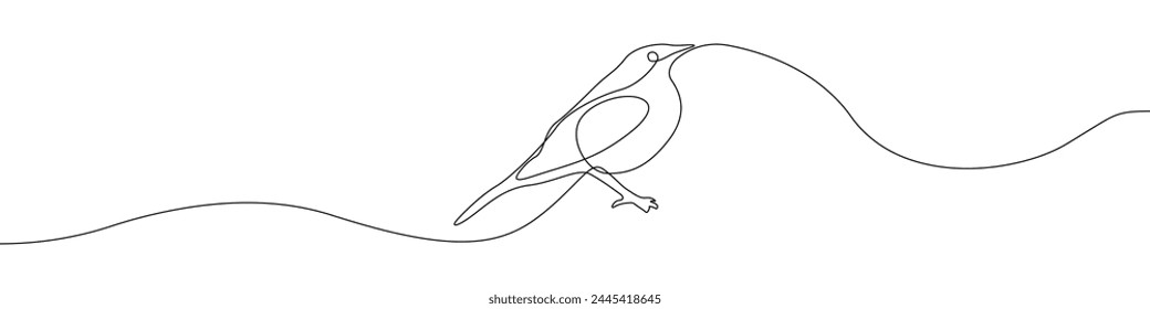 Bird icon line continuous drawing vector. One line Bird icon vector background. Bird icon. Continuous outline of a Bird icon.