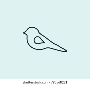 Bird icon line isolated on clean background. Sparrow concept drawing icon line in modern style. Vector illustration for your web site mobile logo app UI design.