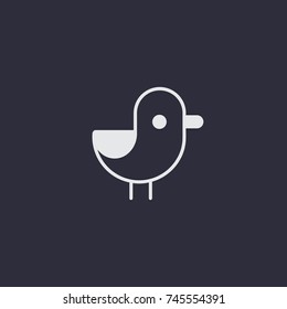 Bird icon, linear vector