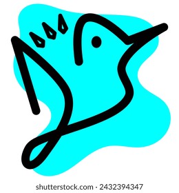 Bird icon. Bird lineart illustration vector for your business