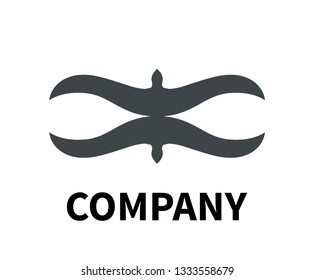 bird icon logo design illustration template. flying travel over sky with open wing