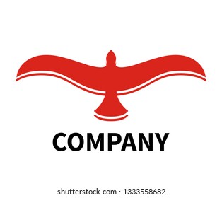 bird icon logo design illustration template. flying travel over sky with open wing