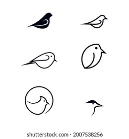 Bird Icon Logo Set Vector Graphic.