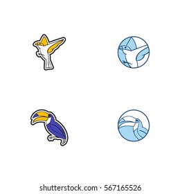 Bird Icon Logo Vector Set Element