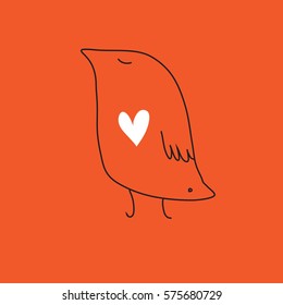 Bird icon in love.