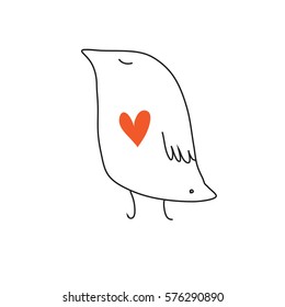 Bird icon in love.