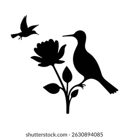 Bird Icon - Minimalist Flying Animal Silhouette Illustration