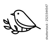 bird icon or modern line symbol. Vector line art and icon design with bold outline. Black and white Pixel Perfect minimalistic symbol isolated white background. Silhouette simple thin sign