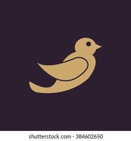The bird icon. Nature symbol. Flat Vector illustration