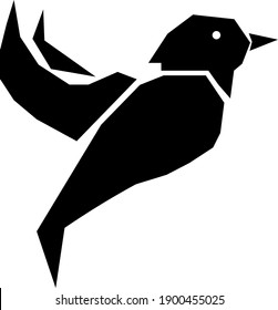 bird icon, new brand logo, origami style illustration