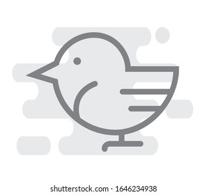 icono pájaro en segundo plano. Ilustración del vector
