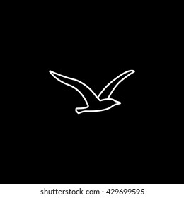 Bird Icon On Black Background