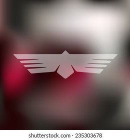 bird icon on blurred background