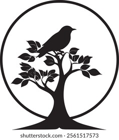 Bird Icon on Branch design for new project 