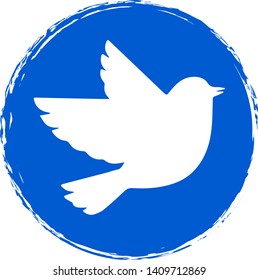 Bird icon on circle background. Vector illustration. 