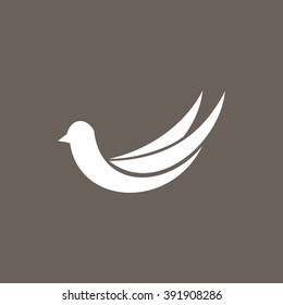Bird Icon on Dark Gray Color. Eps-10.