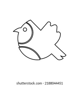 icono de pájaro en fondo blanco, ilustración vectorial