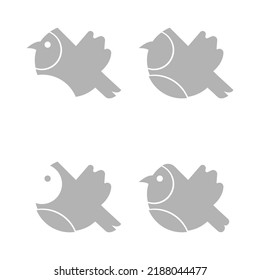 bird icon on a white background, vector illustration