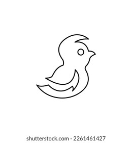 icono de pájaro en fondo blanco, ilustración vectorial
