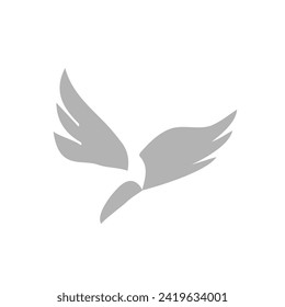 bird icon on a white background, vector illustration