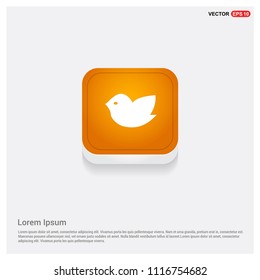 Bird Icon Orange Abstract Web Button - vector icon