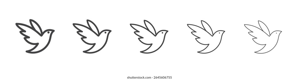 Bird icon outline ilustration vector symbol