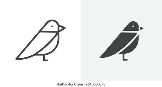 bird icon Outline vector sign