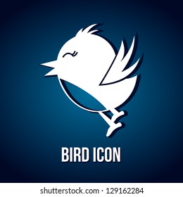 bird icon over blue background. vector illustration