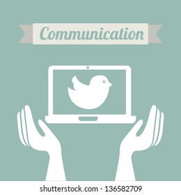 bird icon over blue background. vector illustration