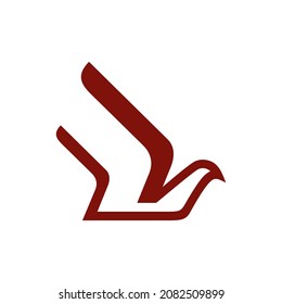 bird icon red logo design