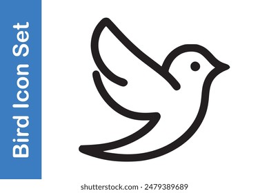 Bird Icon Set with editable vector collections. 