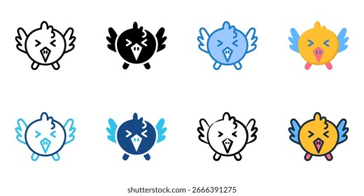 Bird icon set multiple style collection 
