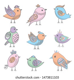 Bird icon set, vector and illustration