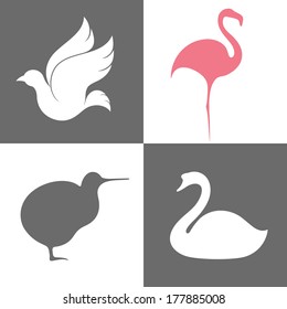 Bird. Icon set. Vector illustration