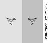 Bird icon, sign design, thin line style, flat design, Vector illustration, Geometric line icon, minimal vector illustration, vet and veterinary icons, Animal icons, Abstract vector symbol.